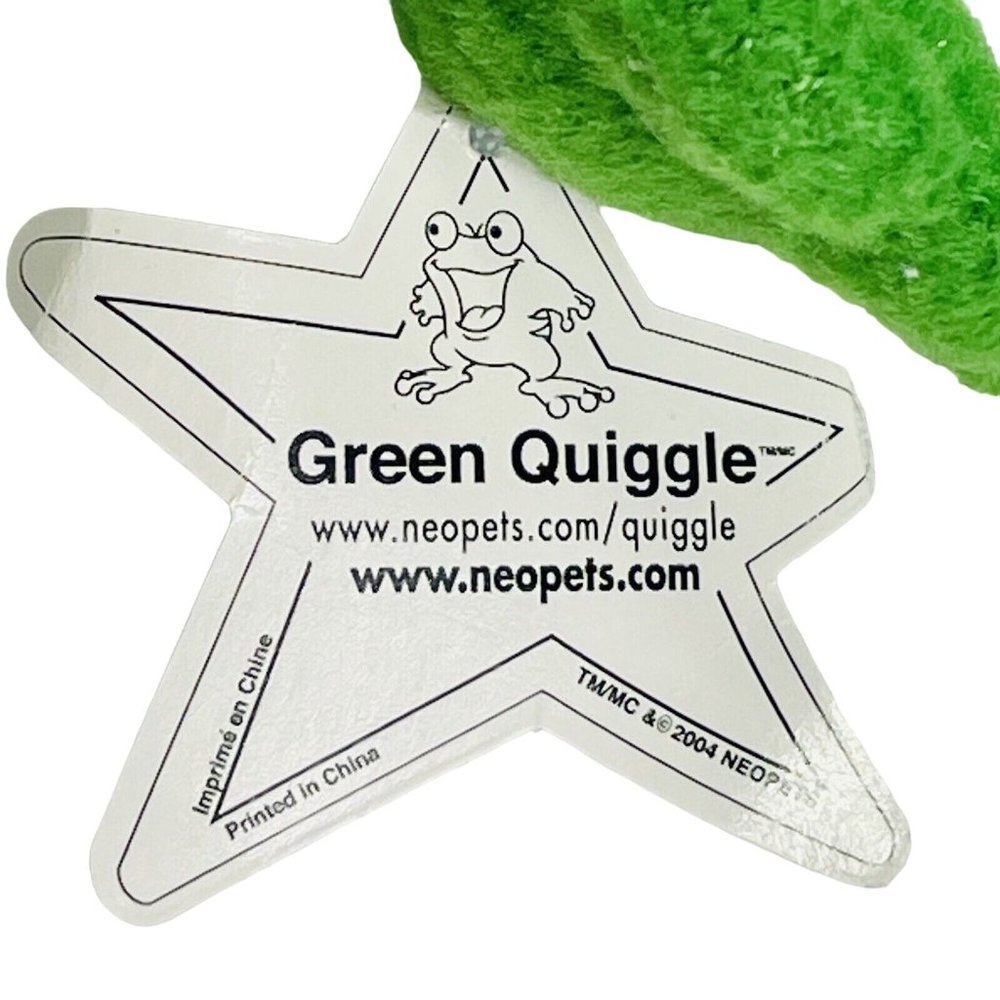 Neopets Green Quiggle Frog McDonalds Mini Promo Plush Stuffed Toy 4" Vintage - Picture 3 of 7